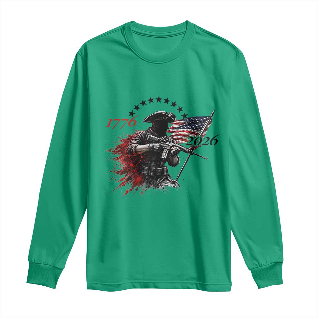 250 Years Anniversary Yankee Spirit Long Sleeve Shirt 1776 2026 Patriotic Tactical Minuteman Independence Day 4th July US Flag