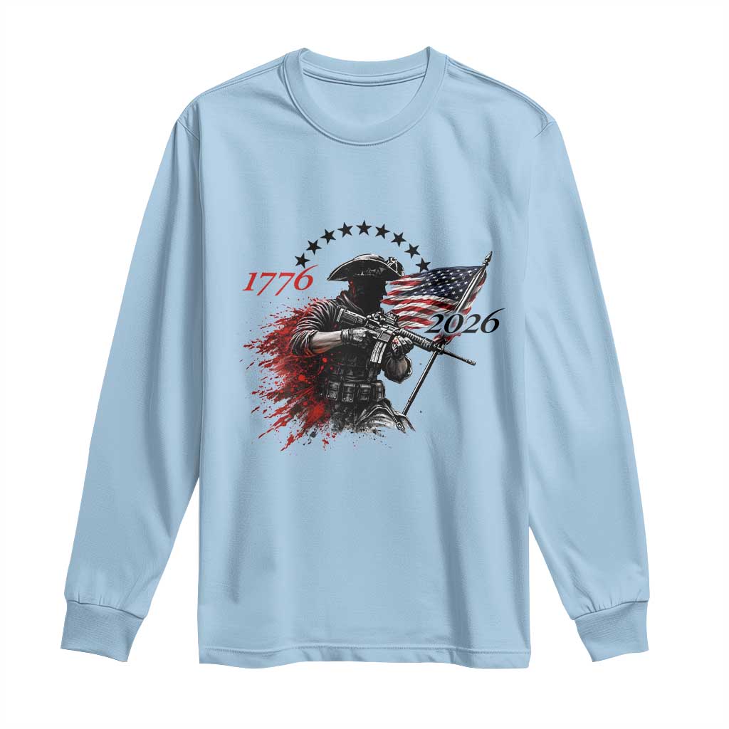 250 Years Anniversary Yankee Spirit Long Sleeve Shirt 1776 2026 Patriotic Tactical Minuteman Independence Day 4th July US Flag