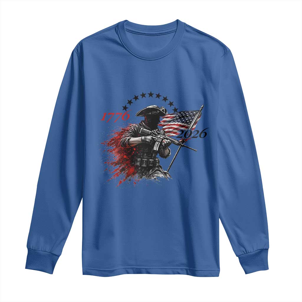 250 Years Anniversary Yankee Spirit Long Sleeve Shirt 1776 2026 Patriotic Tactical Minuteman Independence Day 4th July US Flag
