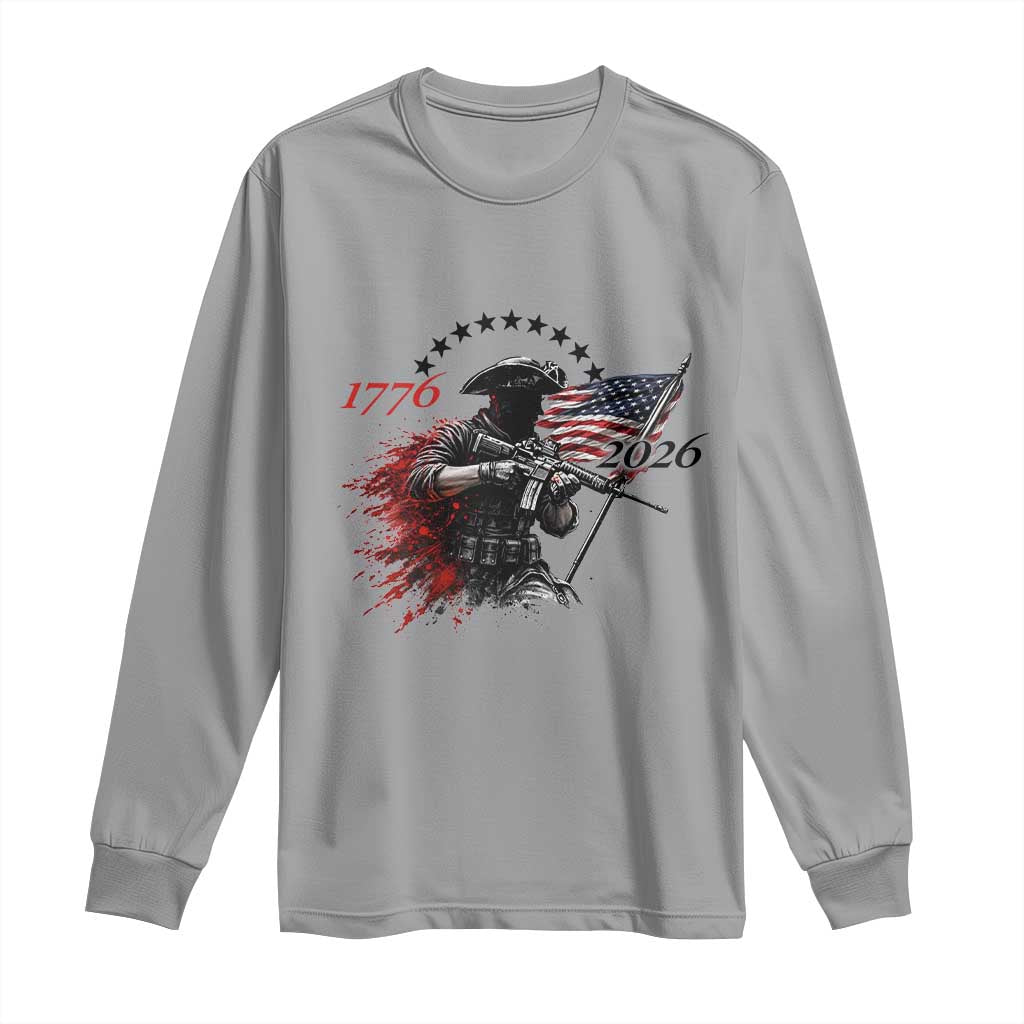 250 Years Anniversary Yankee Spirit Long Sleeve Shirt 1776 2026 Patriotic Tactical Minuteman Independence Day 4th July US Flag