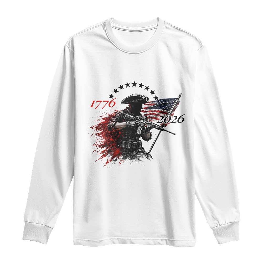 250 Years Anniversary Yankee Spirit Long Sleeve Shirt 1776 2026 Patriotic Tactical Minuteman Independence Day 4th July US Flag