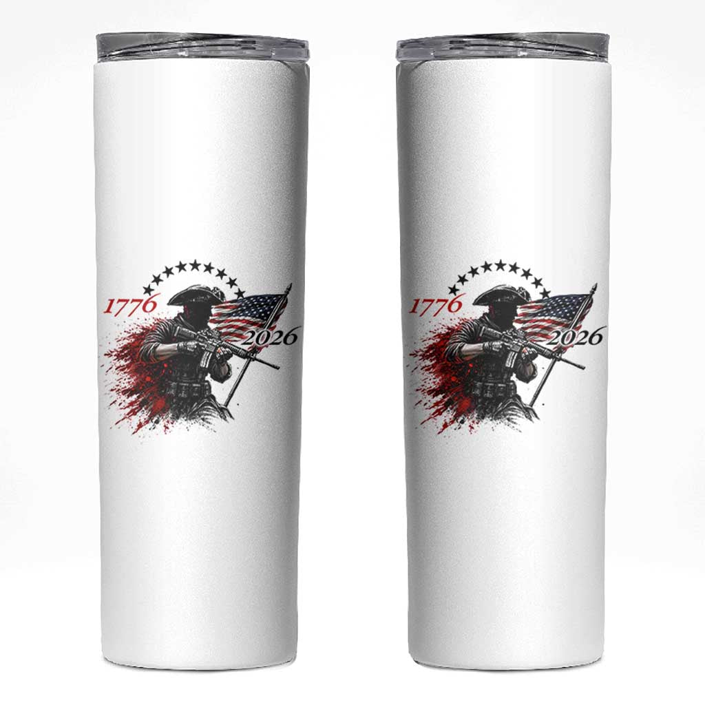 250 Years Anniversary Yankee Spirit Skinny Tumbler 1776 2026 Patriotic Tactical Minuteman Independence Day 4th July US Flag