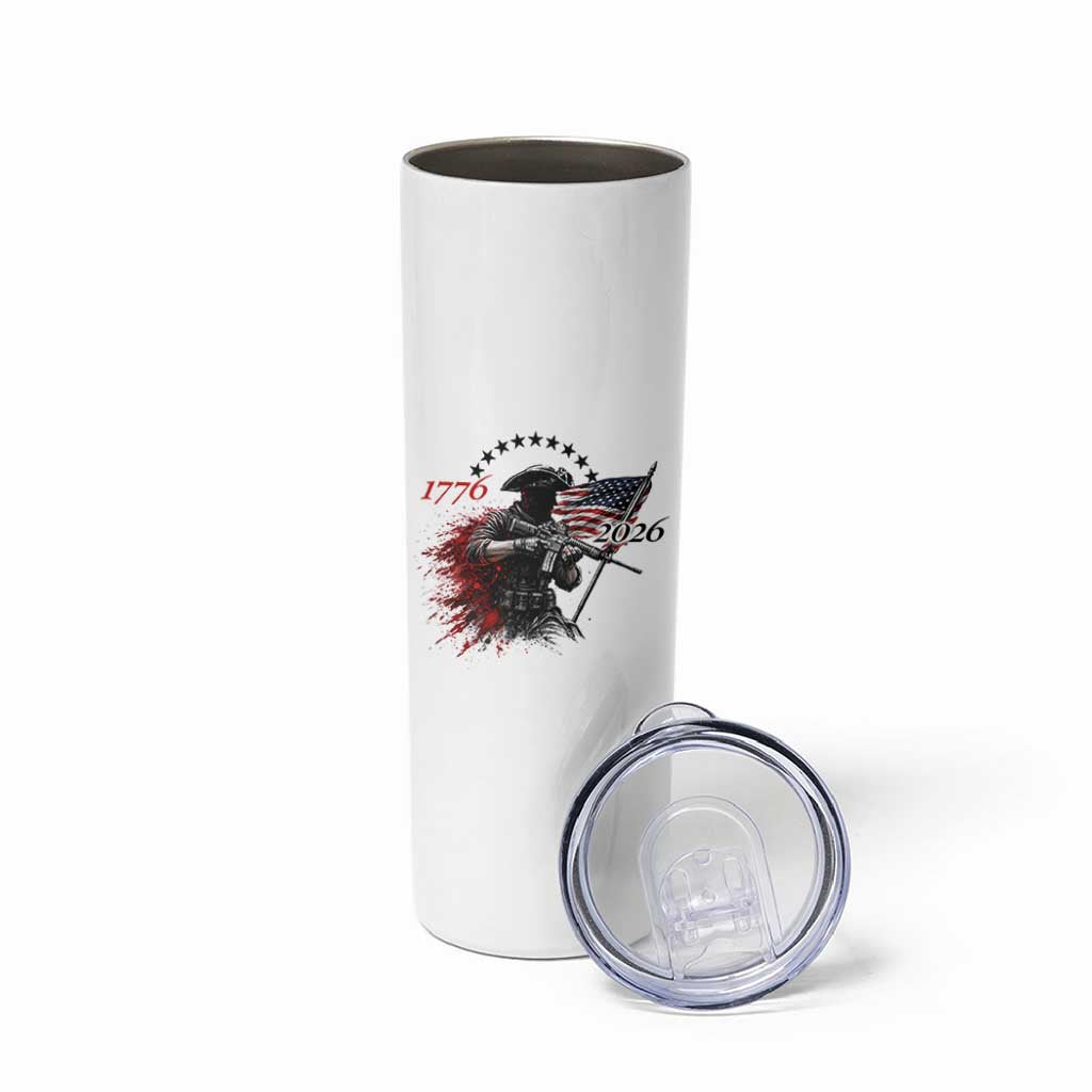 250 Years Anniversary Yankee Spirit Skinny Tumbler 1776 2026 Patriotic Tactical Minuteman Independence Day 4th July US Flag