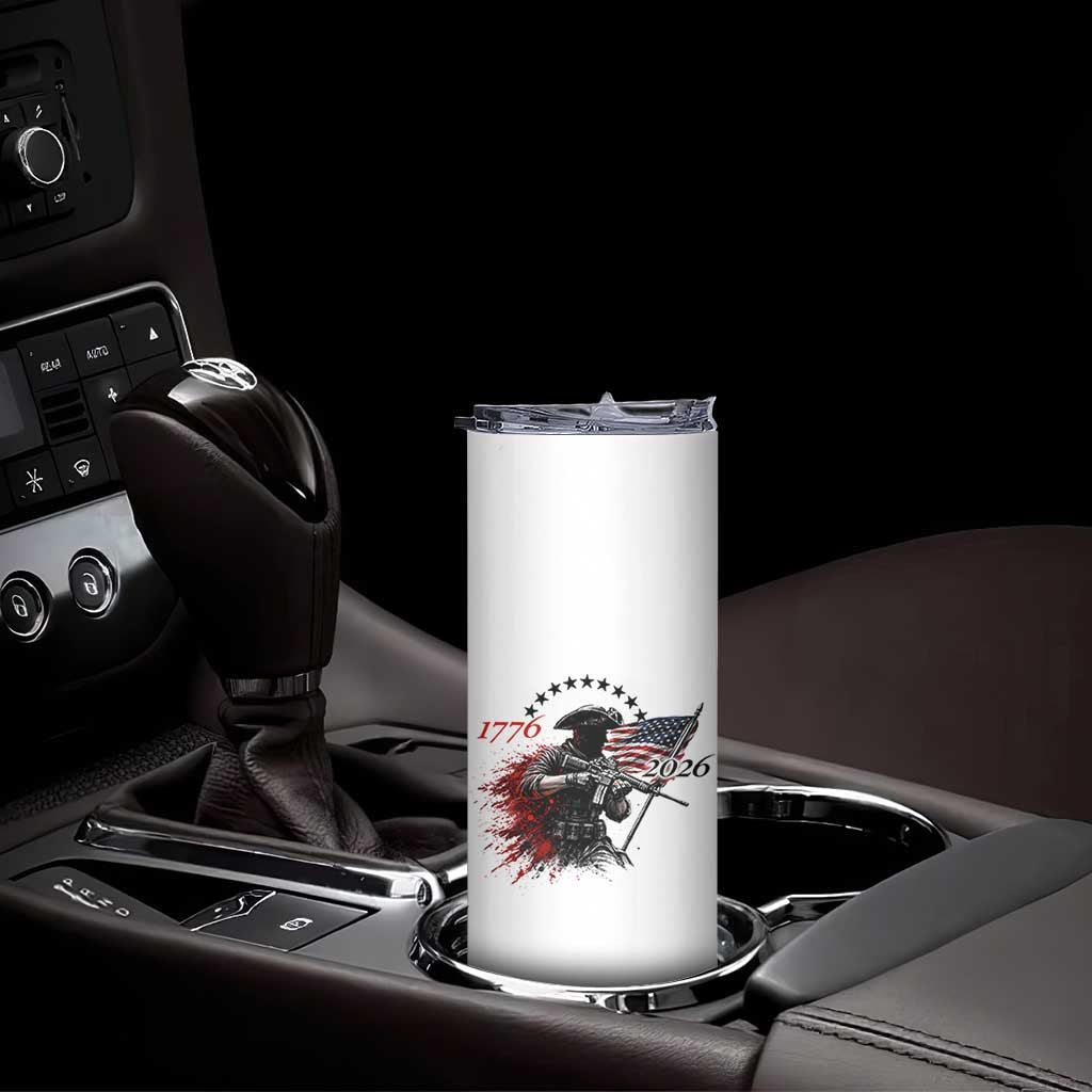 250 Years Anniversary Yankee Spirit Skinny Tumbler 1776 2026 Patriotic Tactical Minuteman Independence Day 4th July US Flag