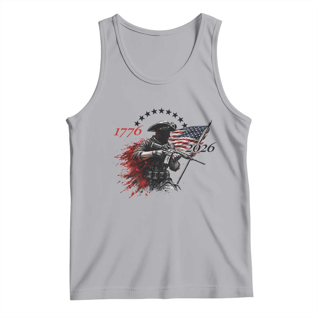 250 Years Anniversary Yankee Spirit Tank Top 1776 2026 Patriotic Tactical Minuteman Independence Day 4th July US Flag