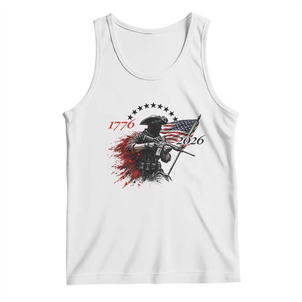 250 Years Anniversary Yankee Spirit Tank Top 1776 2026 Patriotic Tactical Minuteman Independence Day 4th July US Flag