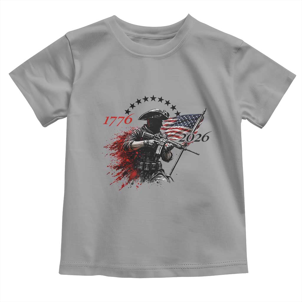 250 Years Anniversary Yankee Spirit Toddler T Shirt 1776 2026 Patriotic Tactical Minuteman Independence Day 4th July US Flag