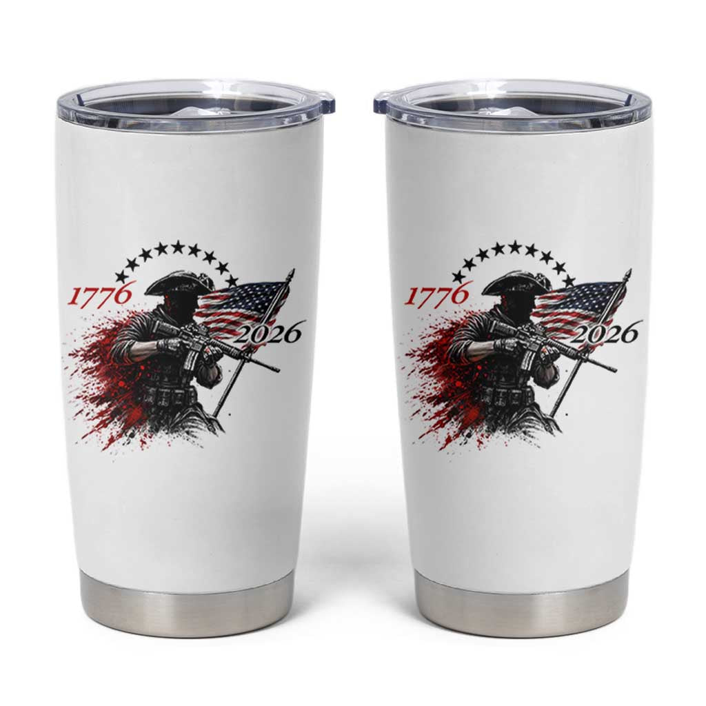 250 Years Anniversary Yankee Spirit Tumbler Cup 1776 2026 Patriotic Tactical Minuteman Independence Day 4th July US Flag