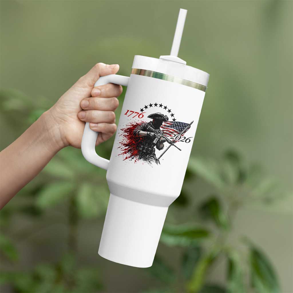 250 Years Anniversary Yankee Spirit Tumbler With Handle 1776 2026 Patriotic Tactical Minuteman Independence Day 4th July US Flag