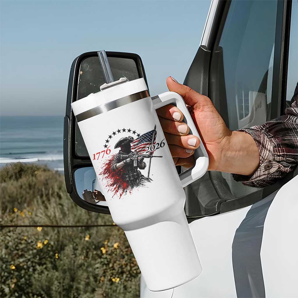 250 Years Anniversary Yankee Spirit Tumbler With Handle 1776 2026 Patriotic Tactical Minuteman Independence Day 4th July US Flag