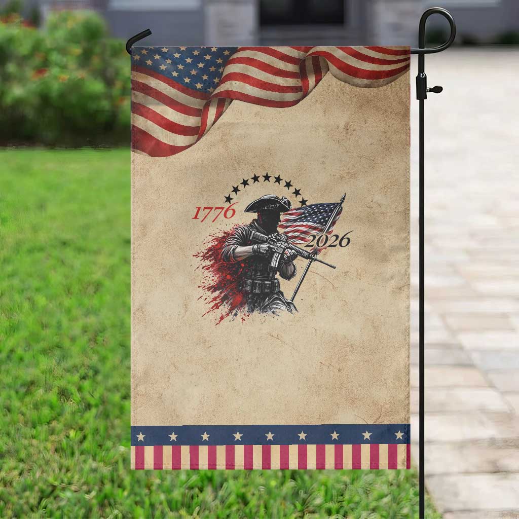 250 Years Anniversary Yankee Spirit Garden Flag 1776 2026 Patriotic Tactical Minuteman Independence Day 4th July US Flag