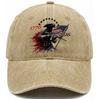 250 Years Anniversary Yankee Spirit Washed Cotton Baseball Cap 1776 2026 Patriotic Tactical Minuteman Independence Day 4th July US Flag