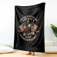 USA 250th Anniversary Throw Blanket Vintage Eagle US Flag Independence Day 4th July Patriotic