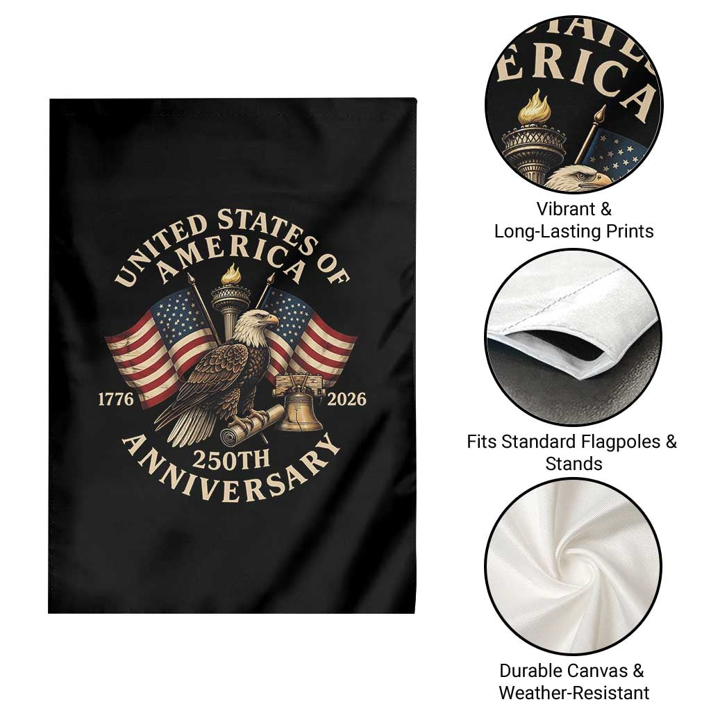 USA 250th Anniversary Garden Flag Vintage Eagle US Flag Independence Day 4th July Patriotic