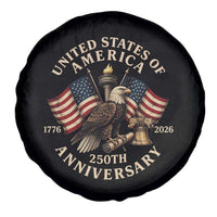 USA 250th Anniversary Spare Tire Cover Vintage Eagle US Flag Independence Day 4th July Patriotic