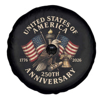 USA 250th Anniversary Spare Tire Cover Vintage Eagle US Flag Independence Day 4th July Patriotic