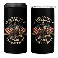 USA 250th Anniversary 4 in 1 Can Cooler Tumbler Vintage Eagle US Flag Independence Day 4th July Patriotic