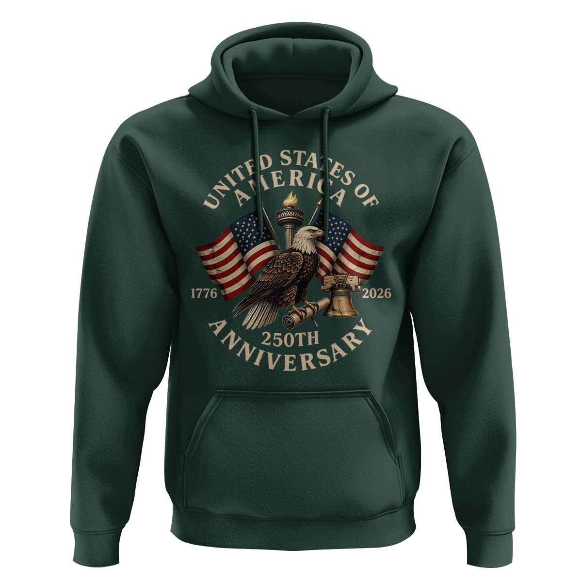 USA 250th Anniversary Hoodie Vintage Eagle US Flag Independence Day 4th July Patriotic