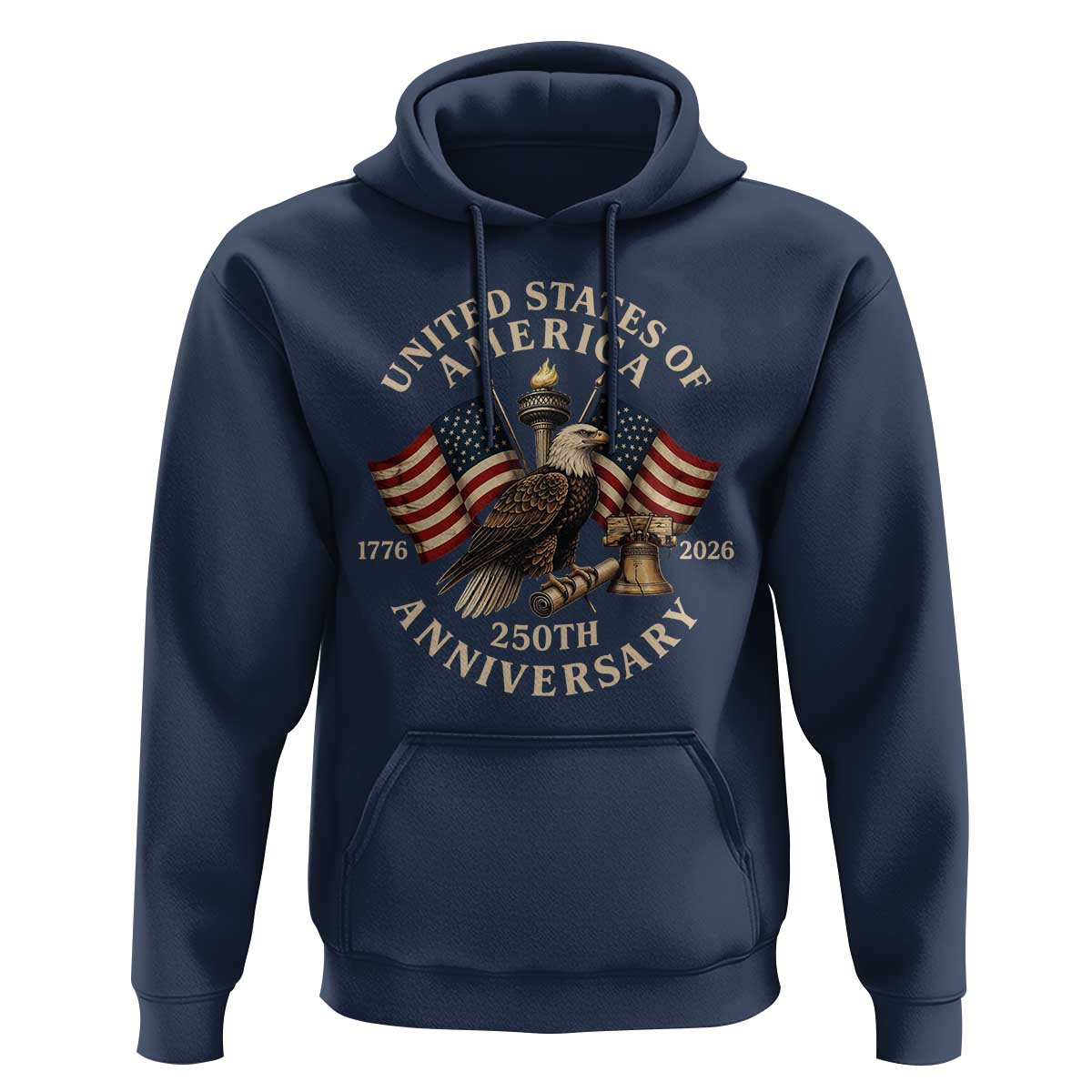 USA 250th Anniversary Hoodie Vintage Eagle US Flag Independence Day 4th July Patriotic