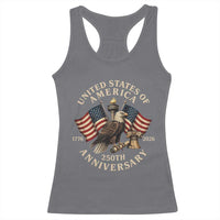 USA 250th Anniversary Racerback Tank Top Vintage Eagle US Flag Independence Day 4th July Patriotic