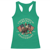 USA 250th Anniversary Racerback Tank Top Vintage Eagle US Flag Independence Day 4th July Patriotic