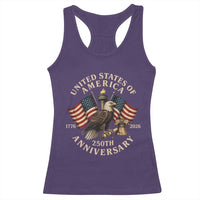 USA 250th Anniversary Racerback Tank Top Vintage Eagle US Flag Independence Day 4th July Patriotic