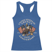 USA 250th Anniversary Racerback Tank Top Vintage Eagle US Flag Independence Day 4th July Patriotic