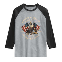 USA 250th Anniversary Raglan Shirt Vintage Eagle US Flag Independence Day 4th July Patriotic