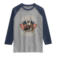 USA 250th Anniversary Raglan Shirt Vintage Eagle US Flag Independence Day 4th July Patriotic