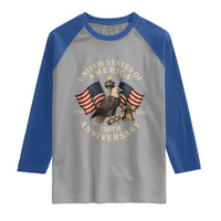 USA 250th Anniversary Raglan Shirt Vintage Eagle US Flag Independence Day 4th July Patriotic