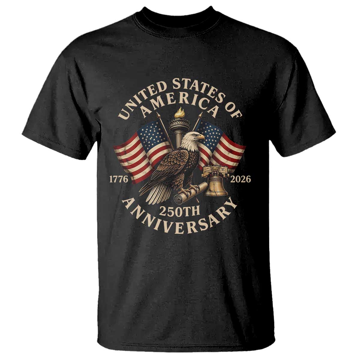USA 250th Anniversary T Shirt Vintage Eagle US Flag Independence Day 4th July Patriotic
