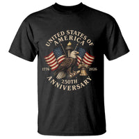 USA 250th Anniversary T Shirt Vintage Eagle US Flag Independence Day 4th July Patriotic