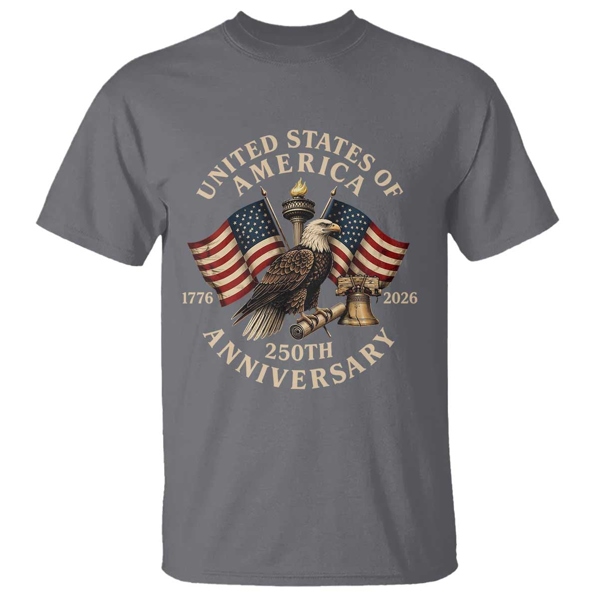 USA 250th Anniversary T Shirt Vintage Eagle US Flag Independence Day 4th July Patriotic