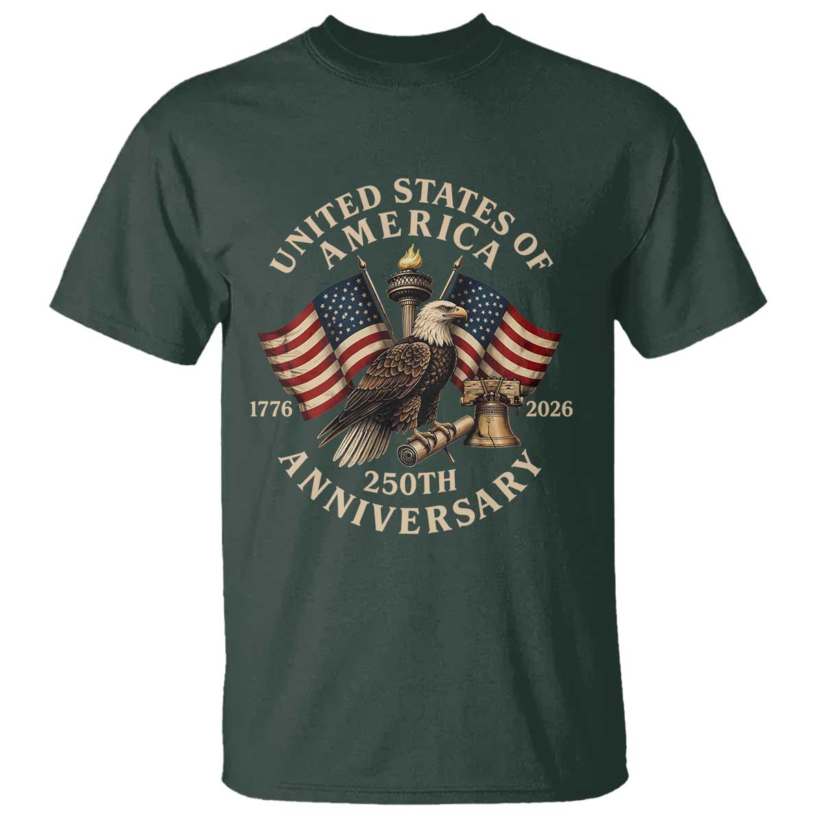 USA 250th Anniversary T Shirt Vintage Eagle US Flag Independence Day 4th July Patriotic
