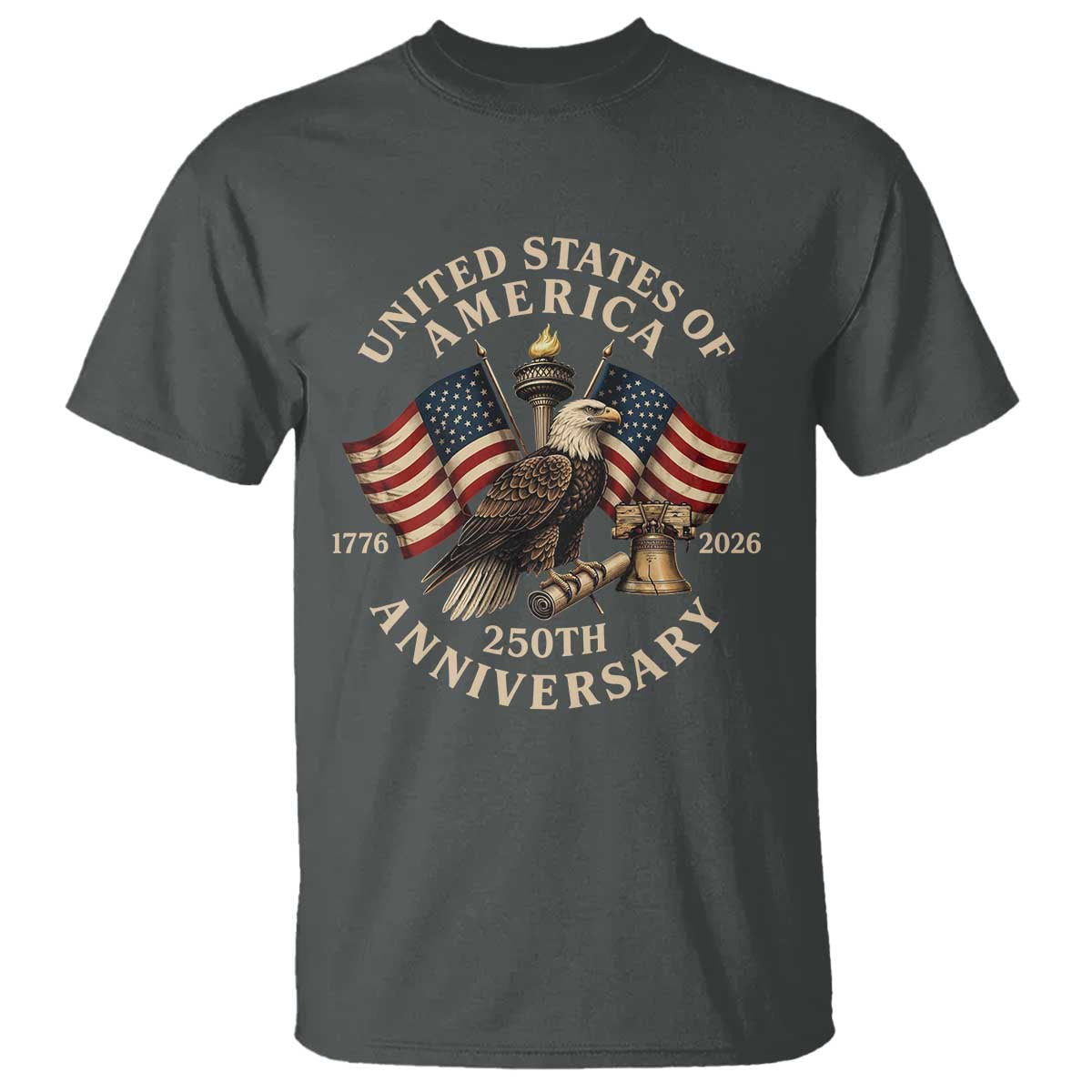 USA 250th Anniversary T Shirt Vintage Eagle US Flag Independence Day 4th July Patriotic