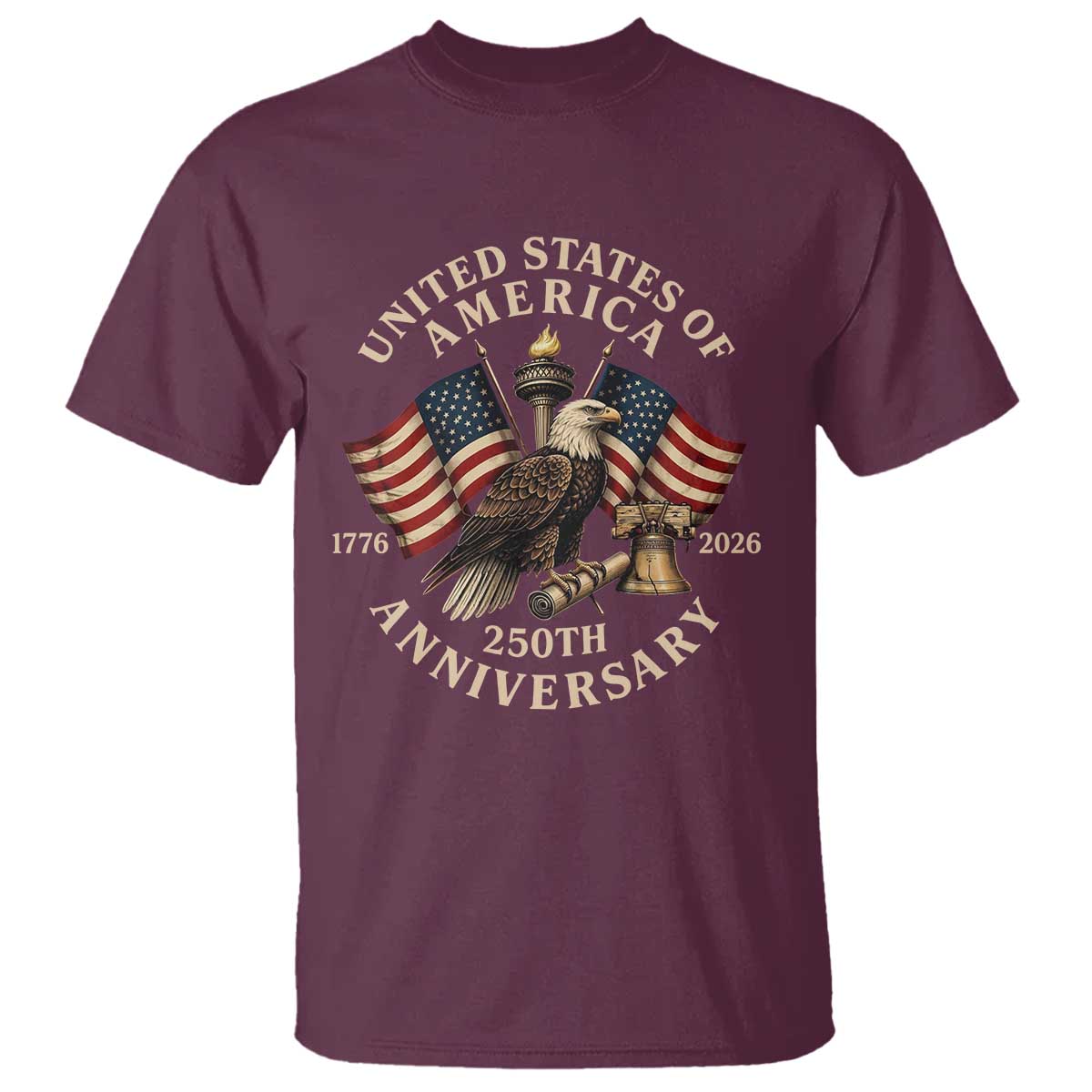 USA 250th Anniversary T Shirt Vintage Eagle US Flag Independence Day 4th July Patriotic