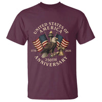 USA 250th Anniversary T Shirt Vintage Eagle US Flag Independence Day 4th July Patriotic