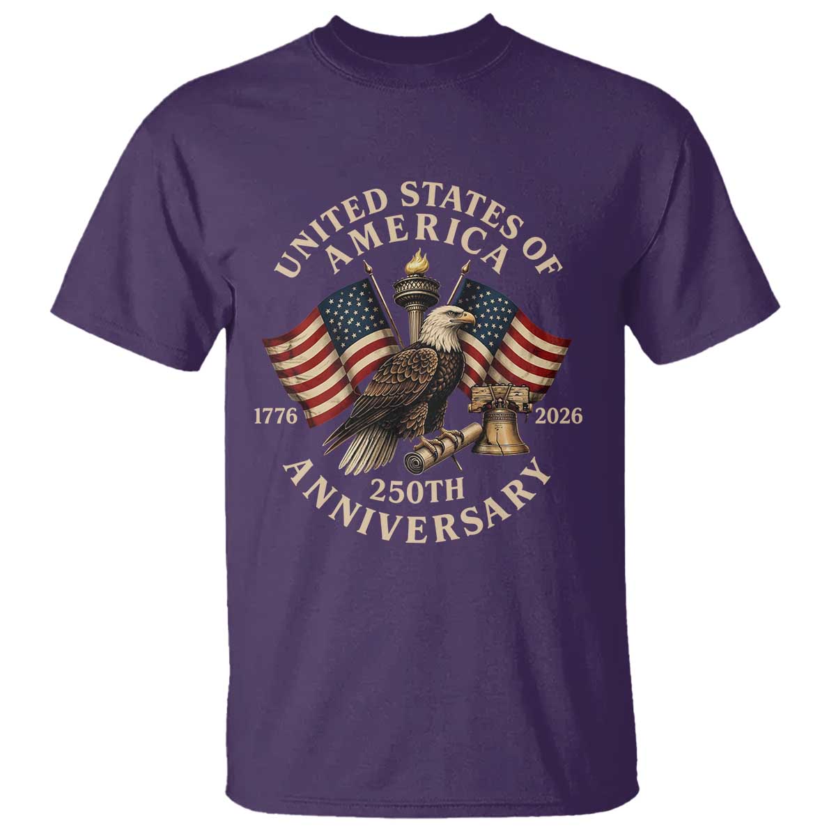 USA 250th Anniversary T Shirt Vintage Eagle US Flag Independence Day 4th July Patriotic