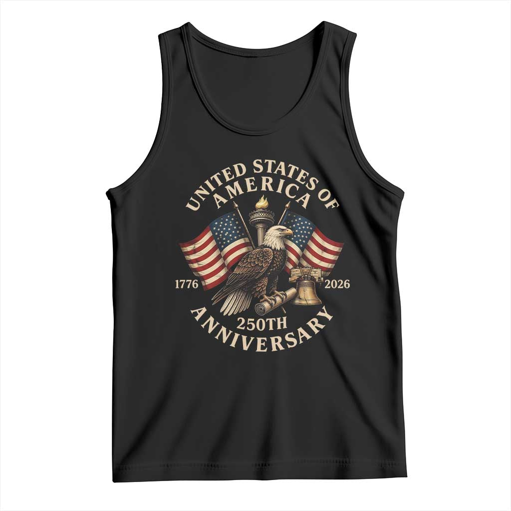 USA 250th Anniversary Tank Top Vintage Eagle US Flag Independence Day 4th July Patriotic