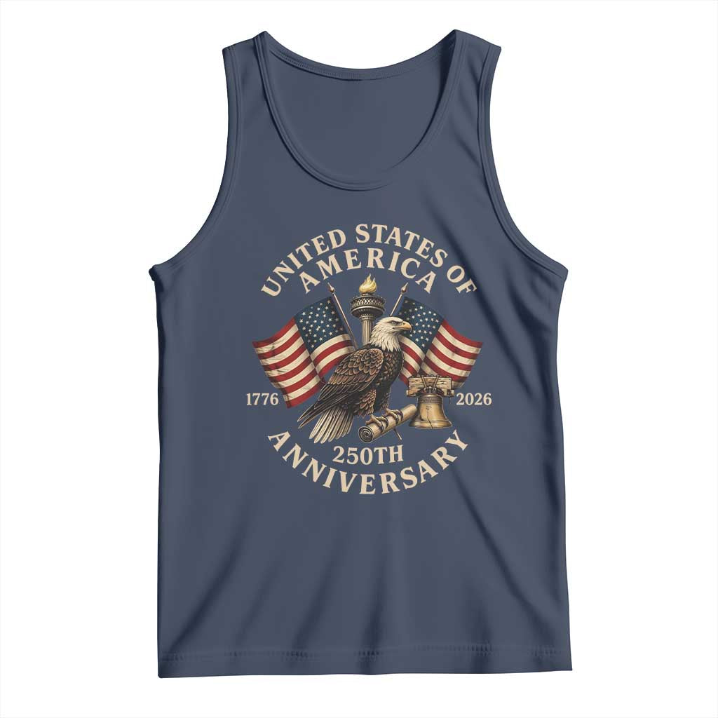 USA 250th Anniversary Tank Top Vintage Eagle US Flag Independence Day 4th July Patriotic