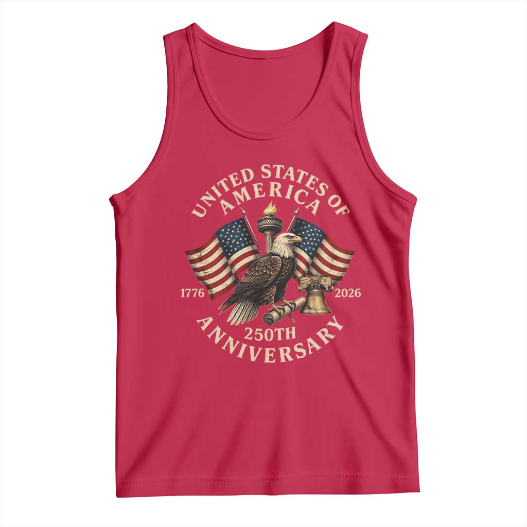 USA 250th Anniversary Tank Top Vintage Eagle US Flag Independence Day 4th July Patriotic