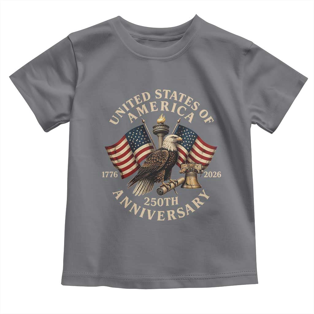 USA 250th Anniversary Toddler T Shirt Vintage Eagle US Flag Independence Day 4th July Patriotic