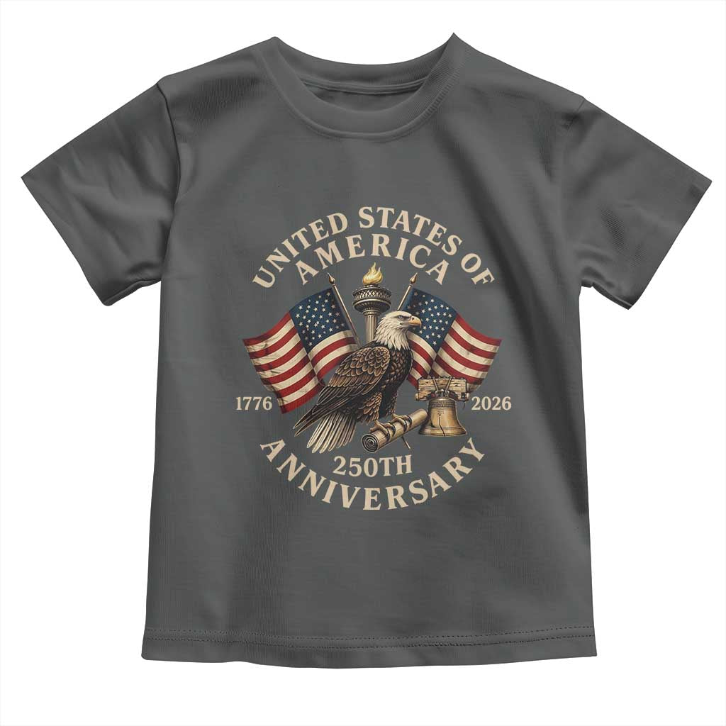 USA 250th Anniversary Toddler T Shirt Vintage Eagle US Flag Independence Day 4th July Patriotic