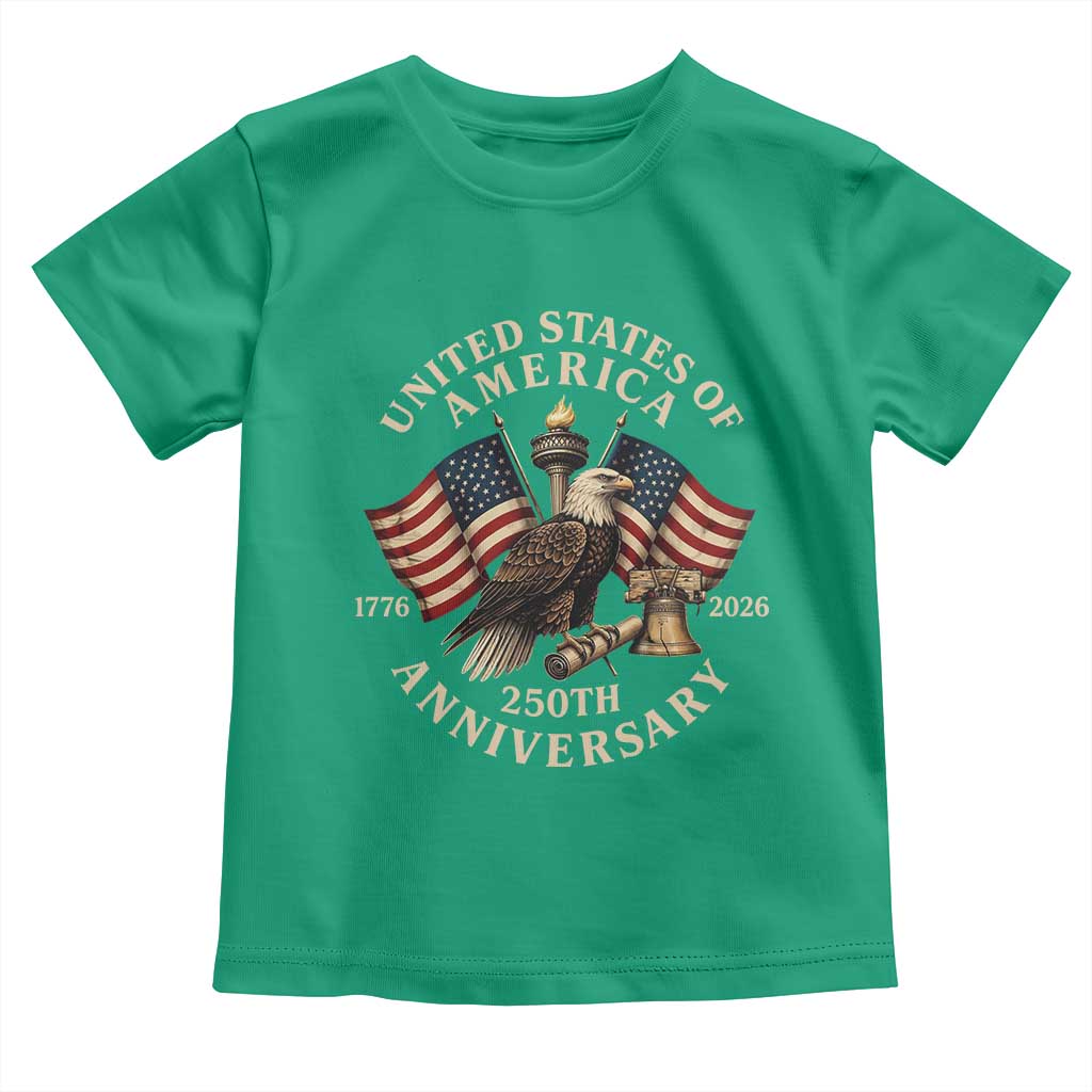 USA 250th Anniversary Toddler T Shirt Vintage Eagle US Flag Independence Day 4th July Patriotic