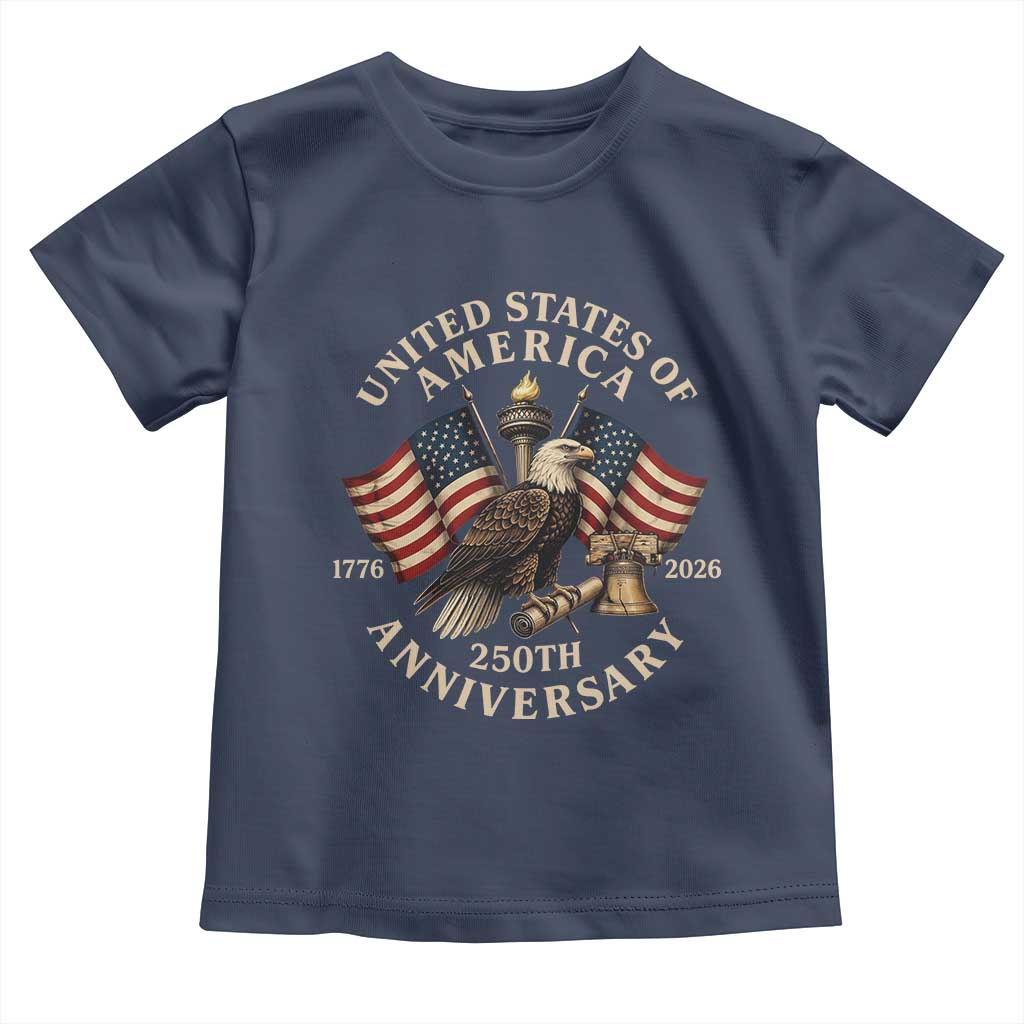 USA 250th Anniversary Toddler T Shirt Vintage Eagle US Flag Independence Day 4th July Patriotic