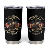 USA 250th Anniversary Tumbler Cup Vintage Eagle US Flag Independence Day 4th July Patriotic