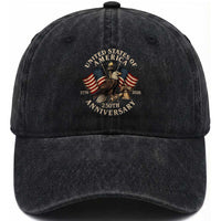 USA 250th Anniversary Washed Cotton Baseball Cap Vintage Eagle US Flag Independence Day 4th July Patriotic