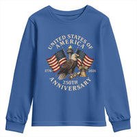 USA 250th Anniversary Youth Sweatshirt Vintage Eagle US Flag Independence Day 4th July Patriotic