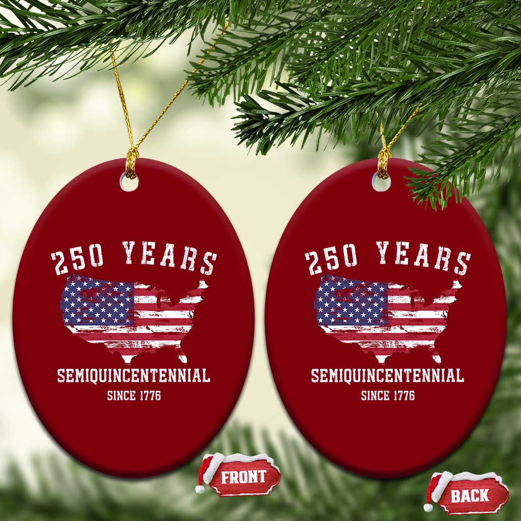 USA 250th Anniversary Ceramic Ornament United States Semiquincentennial 1776 2026 Patriotic Independence Day