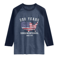 USA 250th Anniversary Raglan Shirt United States Semiquincentennial 1776 2026 Patriotic Independence Day
